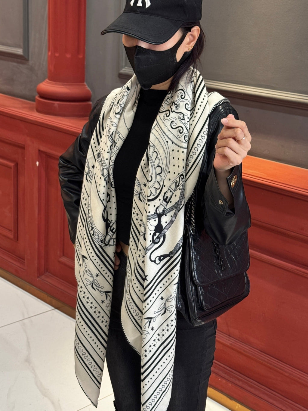 HERMES HERMES 25S SCARF 140 IN CASERE SILK 727316