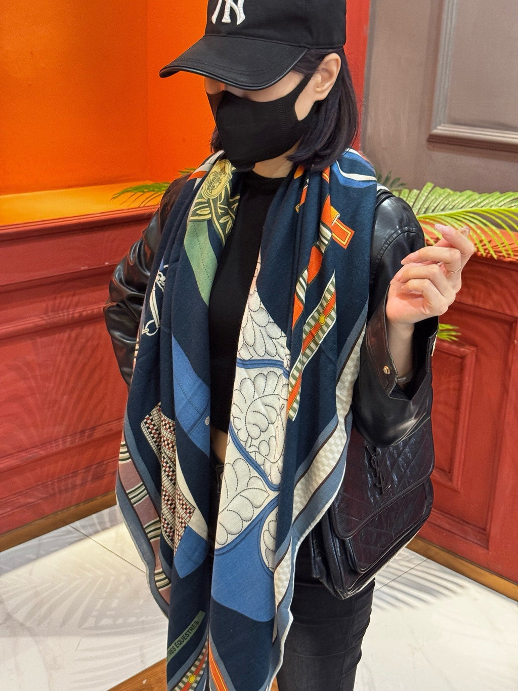 HERMES HERMES 25S SCARF 140 IN CASERE SILK 727300
