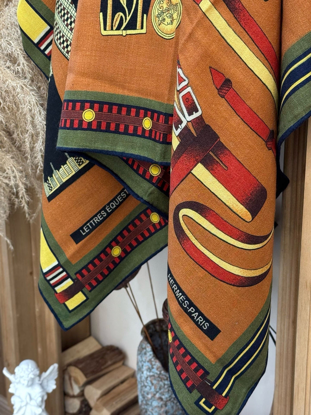 HERMES HERMES 25S SCARF 140 IN CASERE SILK 727301