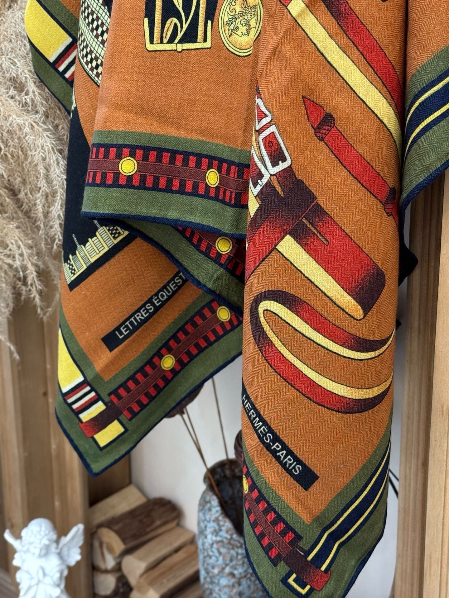 HERMES HERMES 25S SCARF 140 IN CASERE SILK 727301