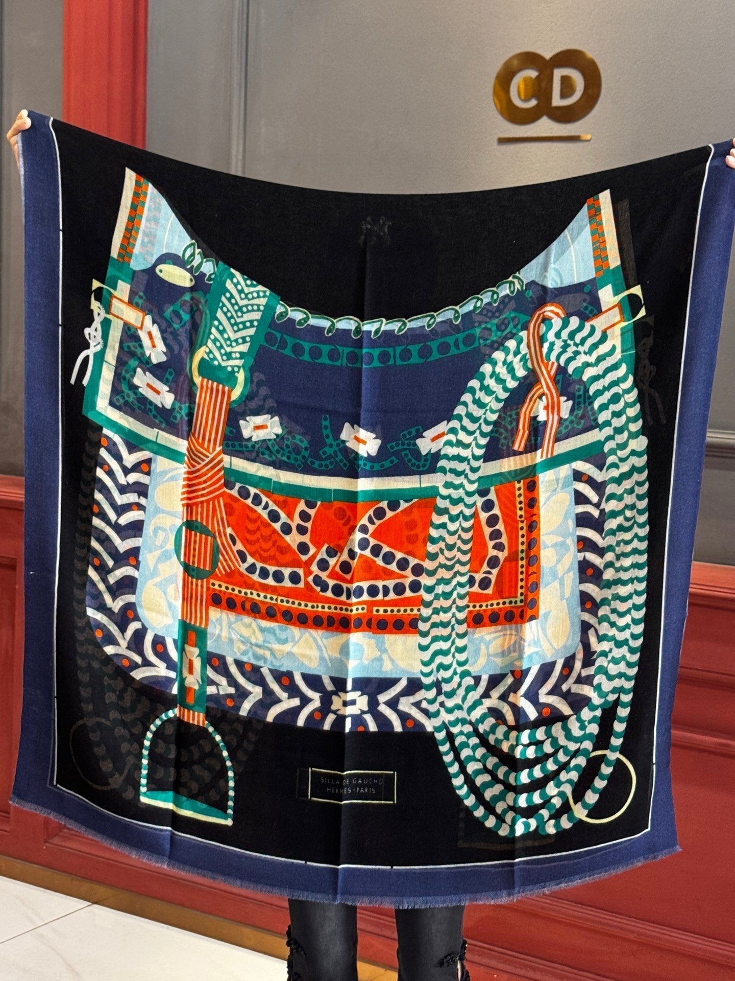 HERMES HERMES 25S SCARF 200 IN CASERE SILK 730597