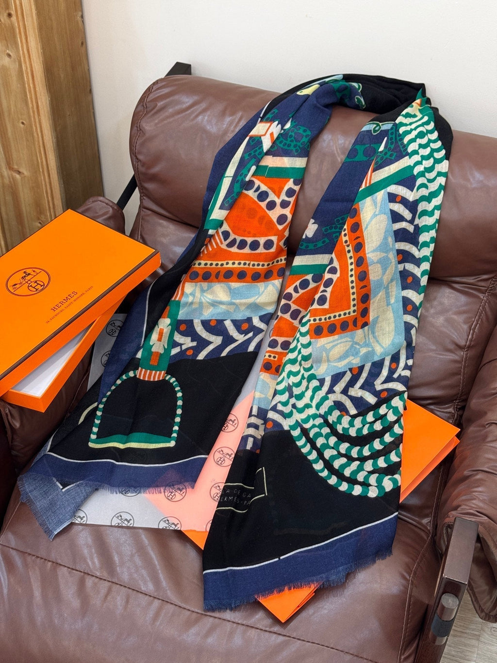 HERMES HERMES 25S SCARF 200 IN CASERE SILK 730597
