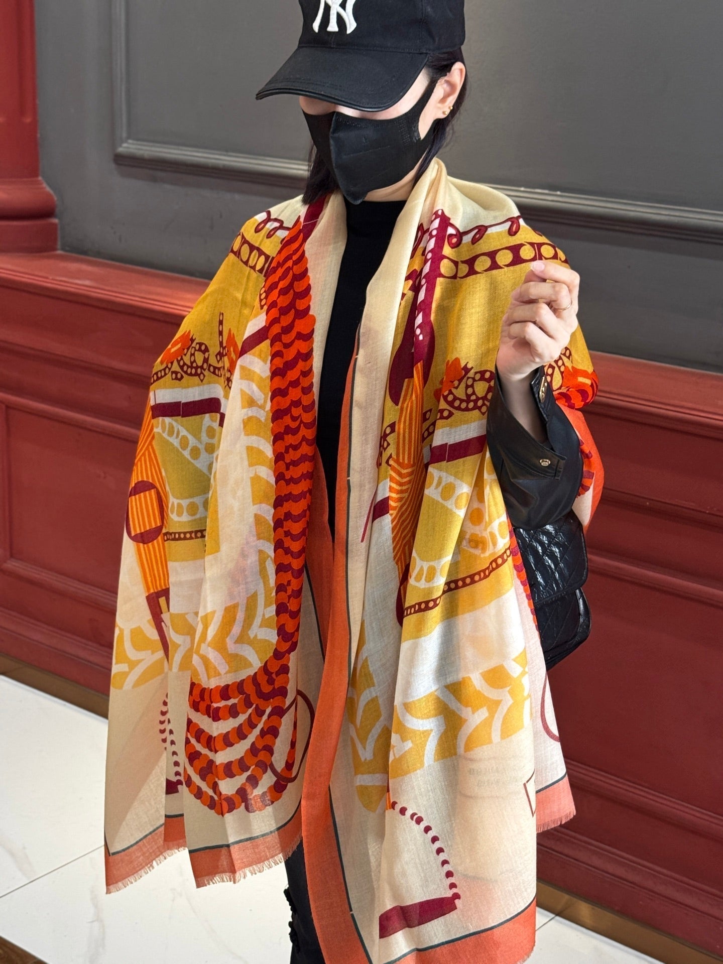 HERMES HERMES 25S SCARF 200 IN CASERE SILK 730599