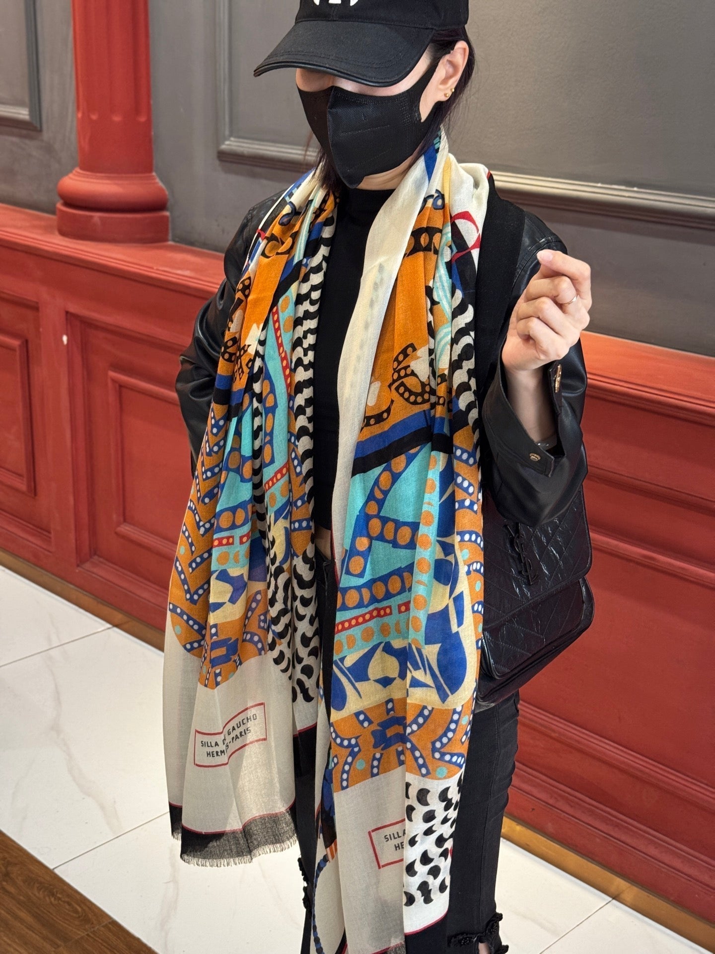 HERMES HERMES 25S SCARF 200 IN CASERE SILK 730600