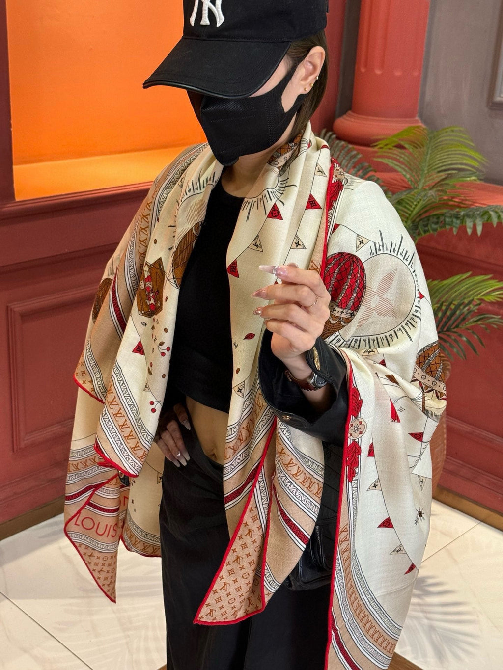 LOUIS VUITTON LV SCARF 140 CM IN SILK 730621