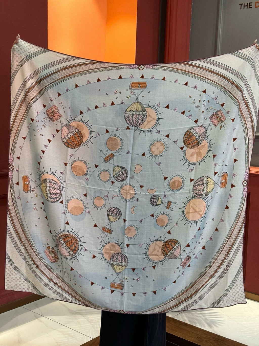 LOUIS VUITTON LV SCARF 140 CM IN SILK 730622