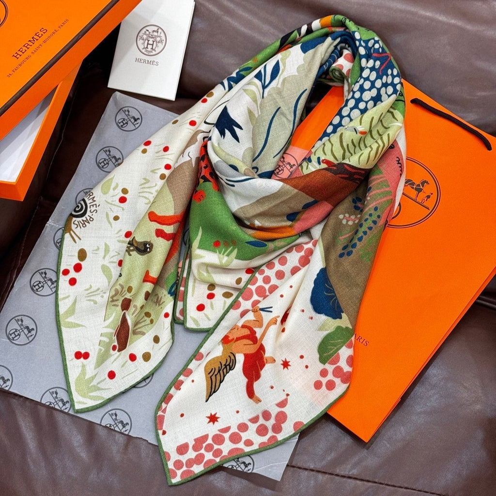 HERMES HERMES 25S SCARF 140 IN SILK 733914