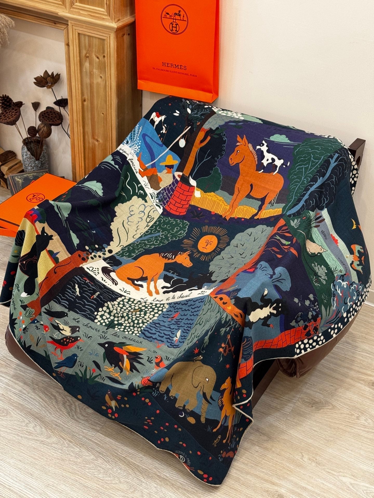 HERMES HERMES 25S SCARF 140 IN SILK 733916