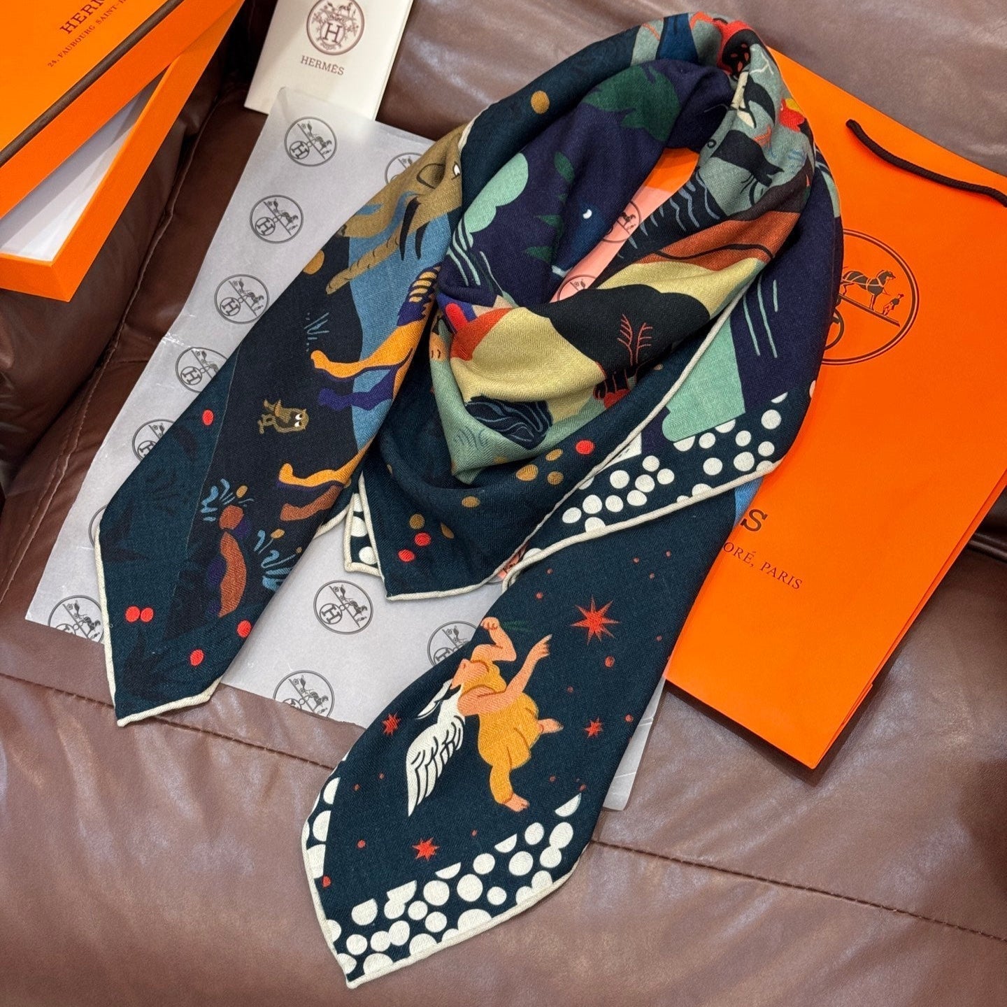 HERMES HERMES 25S SCARF 140 IN SILK 733916