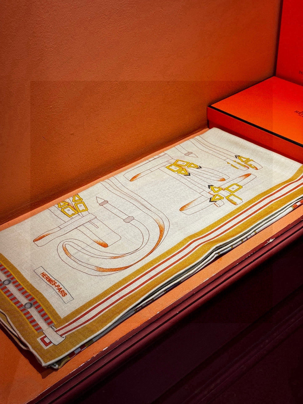 HERMES HERMES 25S SCARF 140 IN SILK AND CASERE 735808