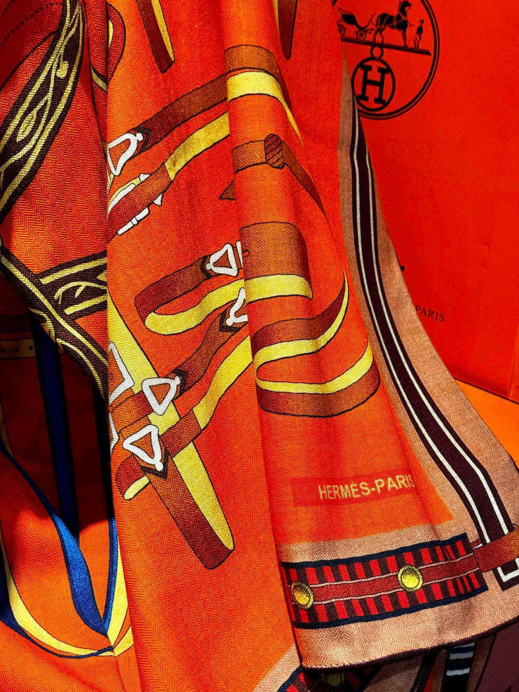 HERMES HERMES 25S SCARF 140 IN SILK AND CASERE 735809