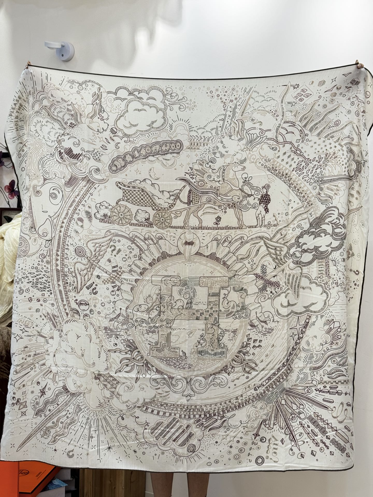 HERMES HERMES 25S SCARF 135 IN SILK 854788