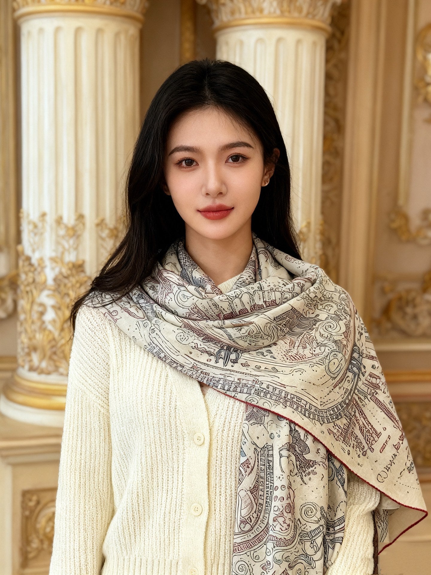HERMES HERMES 25S SCARF 135 IN SILK 854787