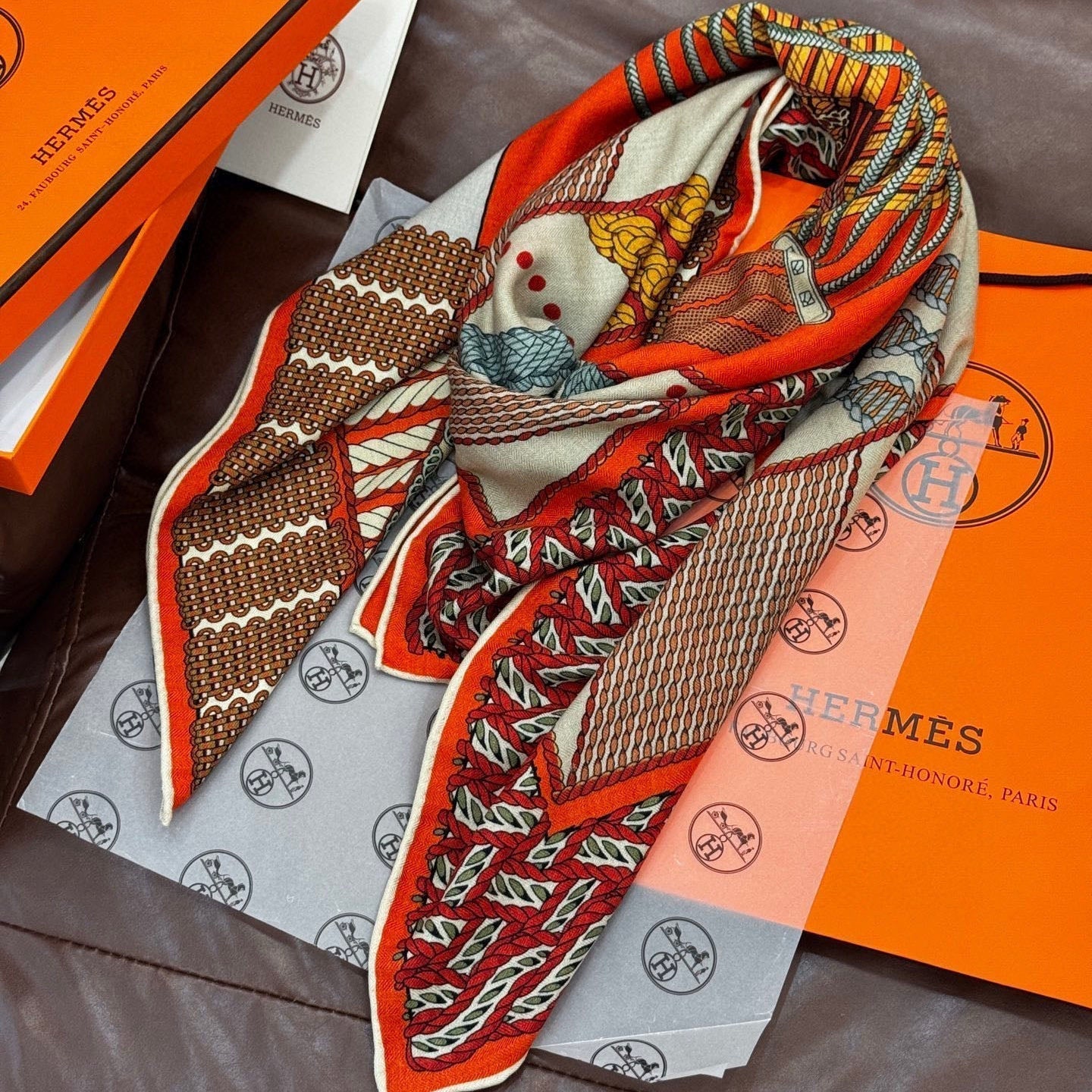 HERMES HERMES 25S SCARF 140 IN SILK 854806