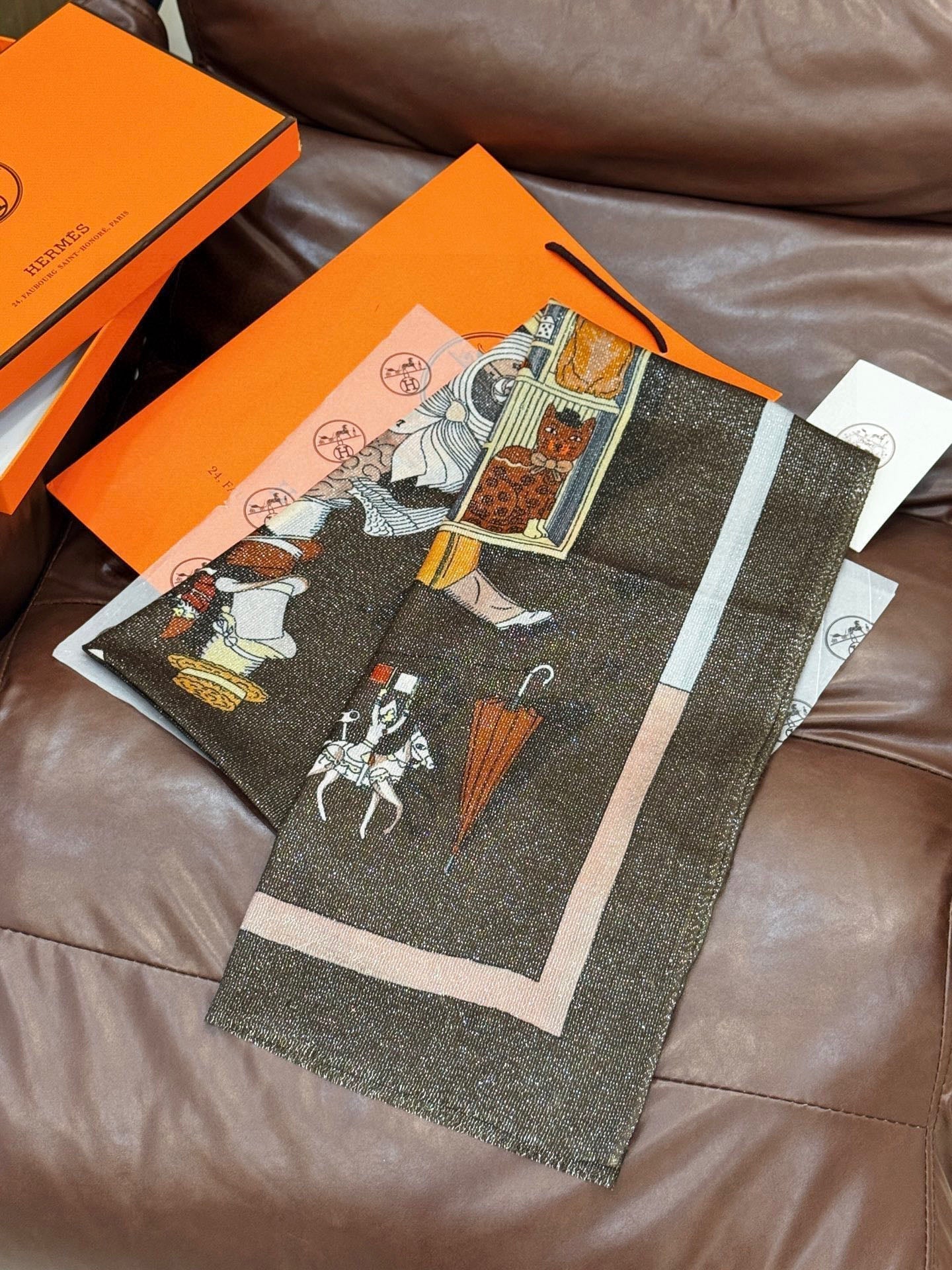 HERMES HERMES 25S SCARF 200 IN SILK 856441