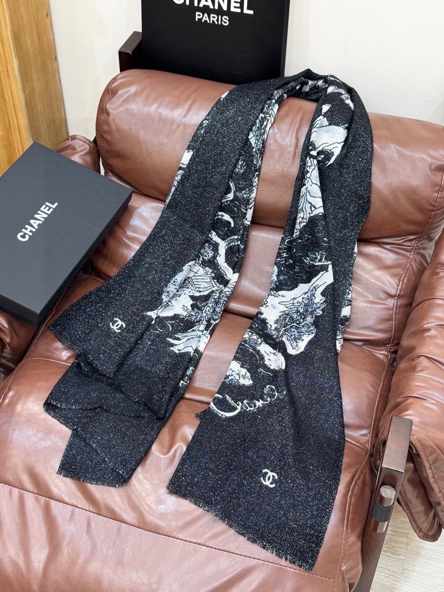 CHANEL 25S SCARF 200 CM IN CASHMERE 941754