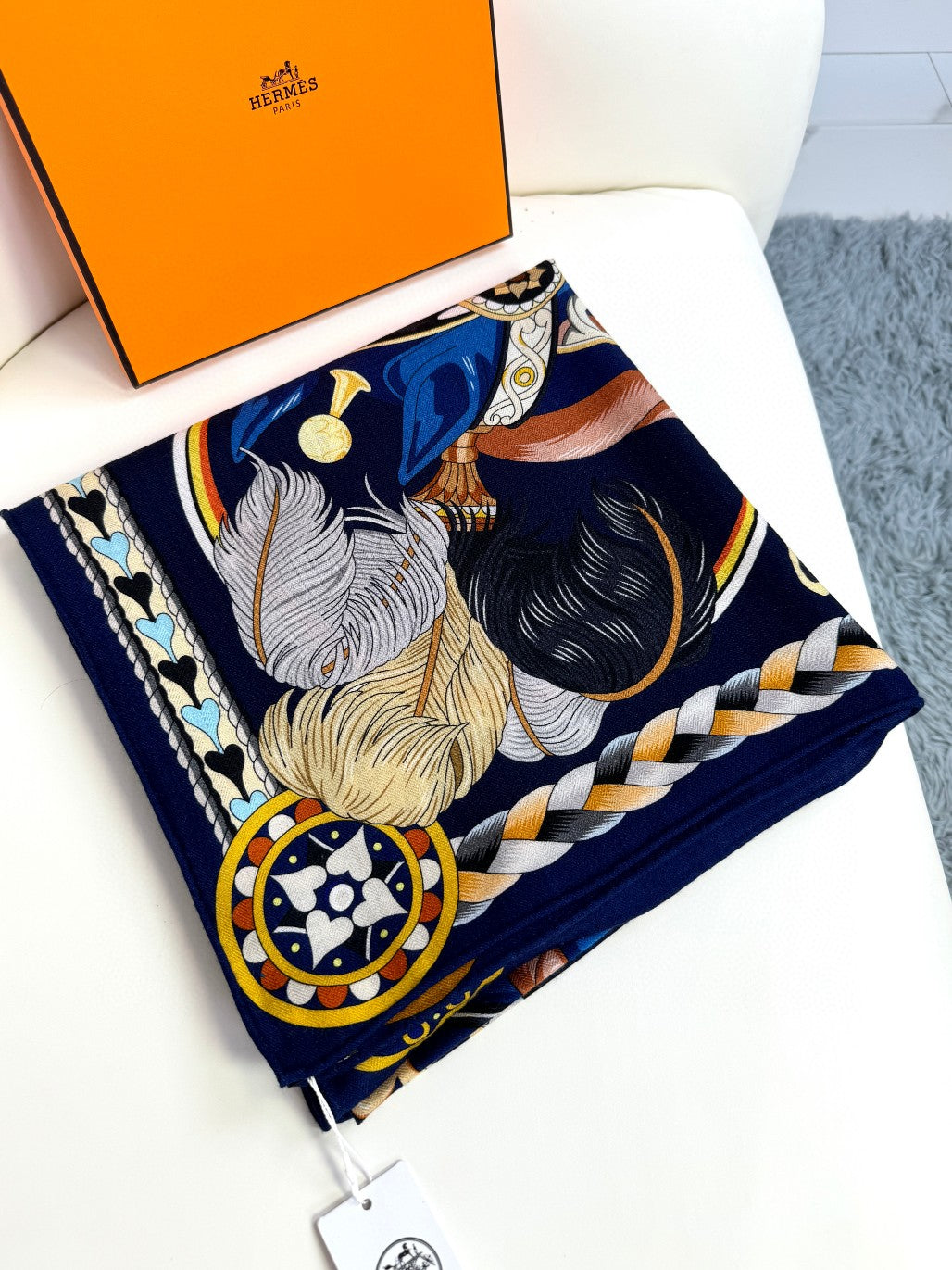 HERMES HERMES 25S SCARF 135 IN SILK 856320