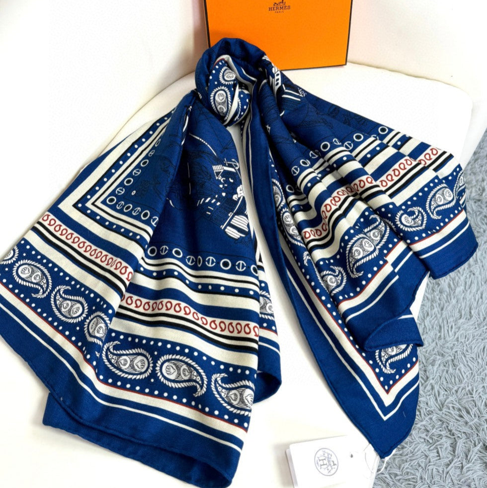 HERMES HERMES 25S SCARF 135 IN CASERE SILK 729040