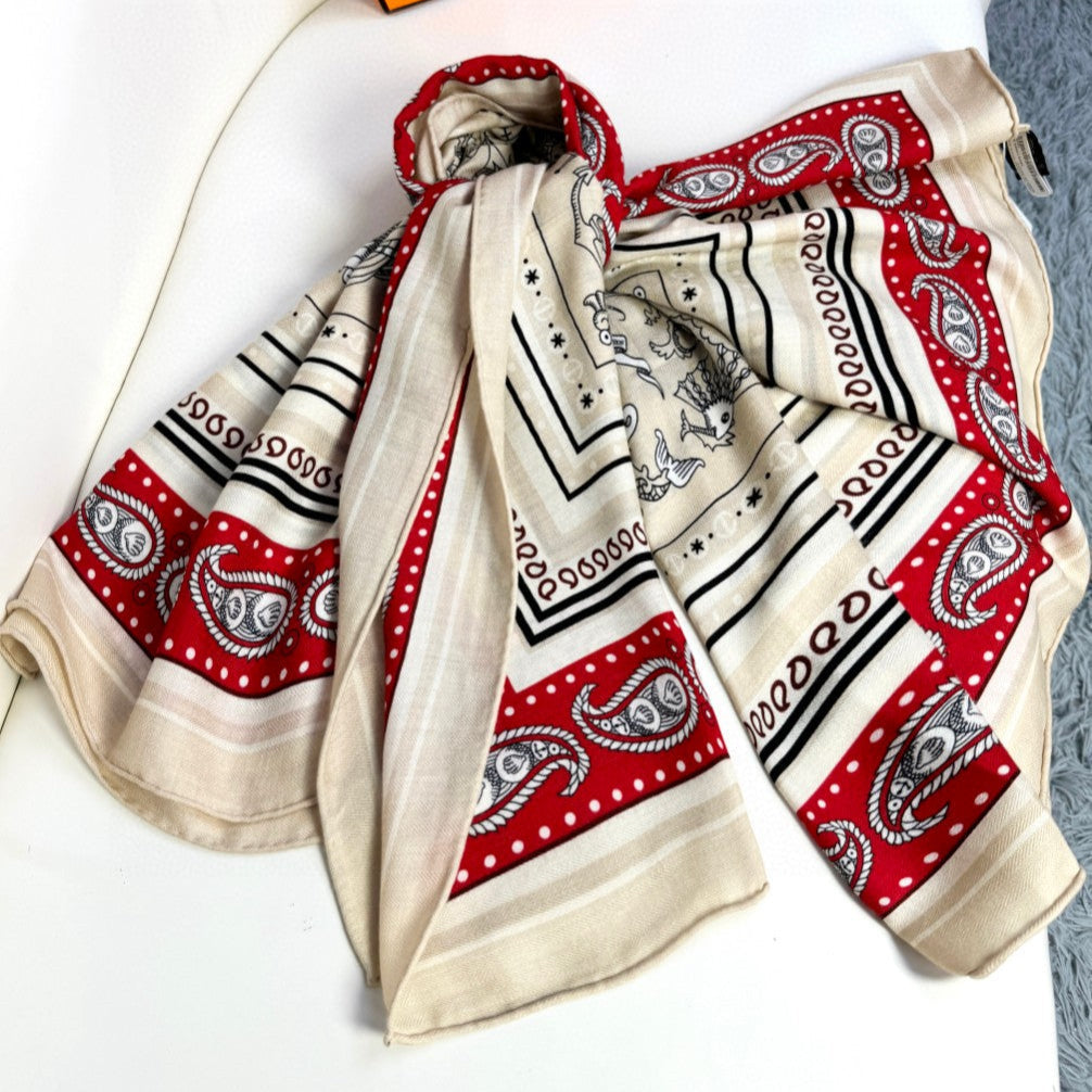 HERMES HERMES 25S SCARF 135 IN CASERE SILK 729039