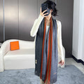 HERMES SCARF 180 CM IN SLATE GRAY CASERE 356236