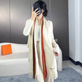 HERMES SCARF 180 CM IN WHITE MIX RED CASERE 356237