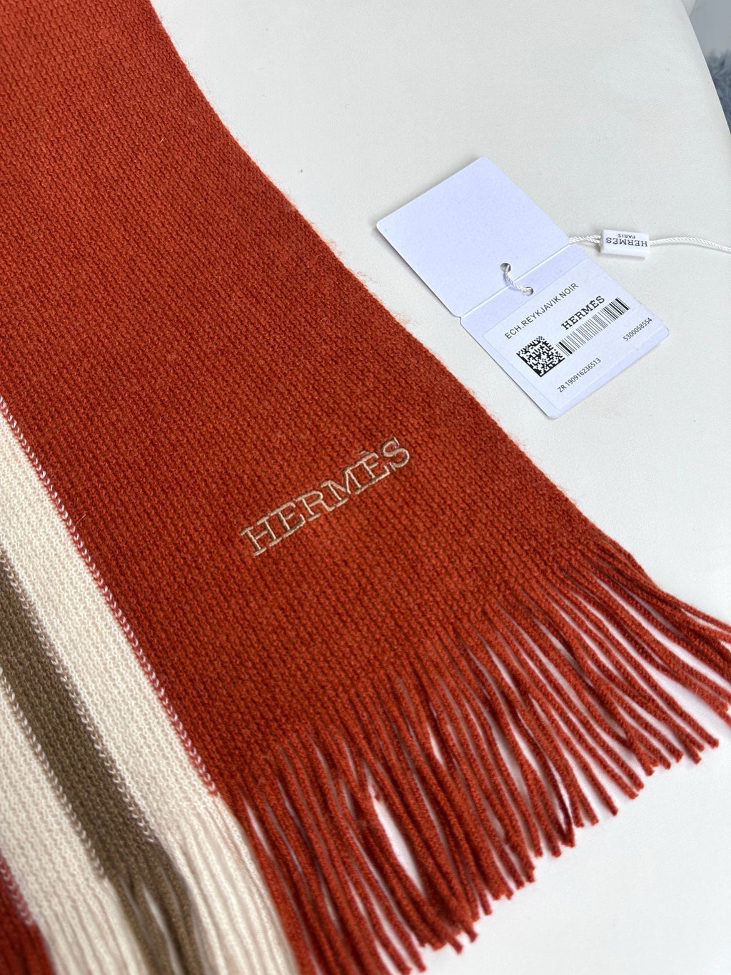 HERMES SCARF 180 CM IN GARNET RED CASERE 356238