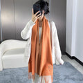 HERMES SCARF 190 CM IN TIGER ORANGE CASERE 364767