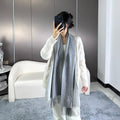 HERMES SCARF 190 CM IN DOVE GRAY CASERE 364768