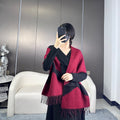 HERMES SCARF 190 CM IN JAM PURPLE MIX BLACK CASERE 370395