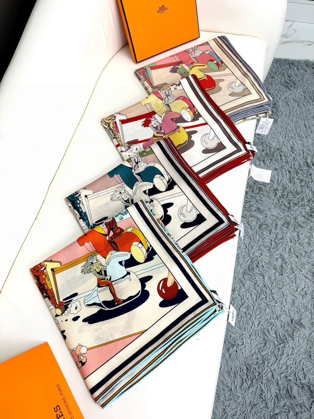 HERMES LOCOMOTION SHAWL 135 CM COLORFUL 385393