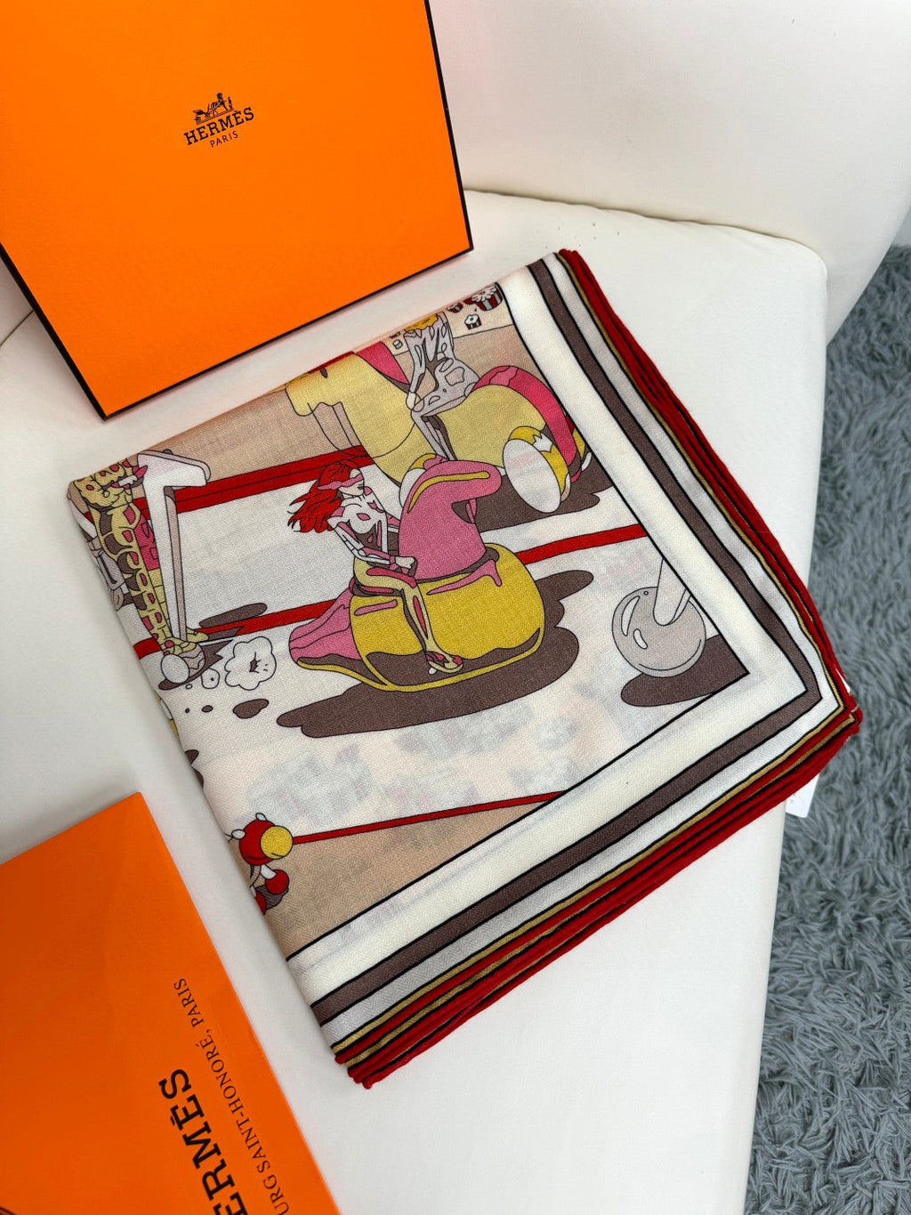 HERMES LOCOMOTION SHAWL 135 CM COLORFUL 385394