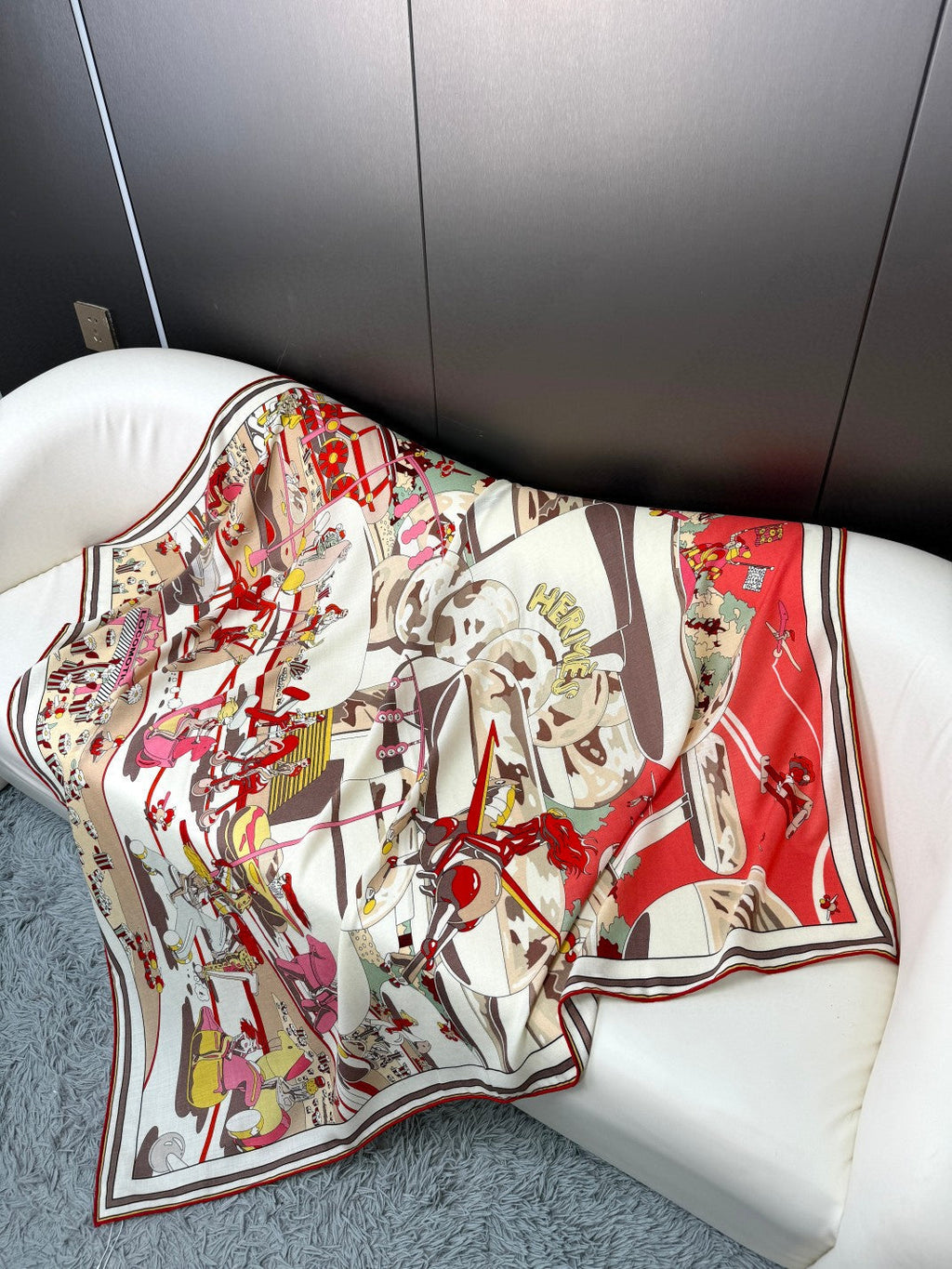 HERMES LOCOMOTION SHAWL 135 CM COLORFUL 385394