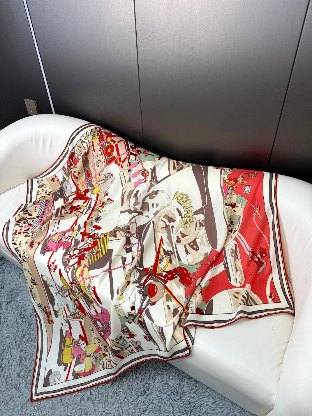 HERMES LOCOMOTION SHAWL 135 CM COLORFUL 385394