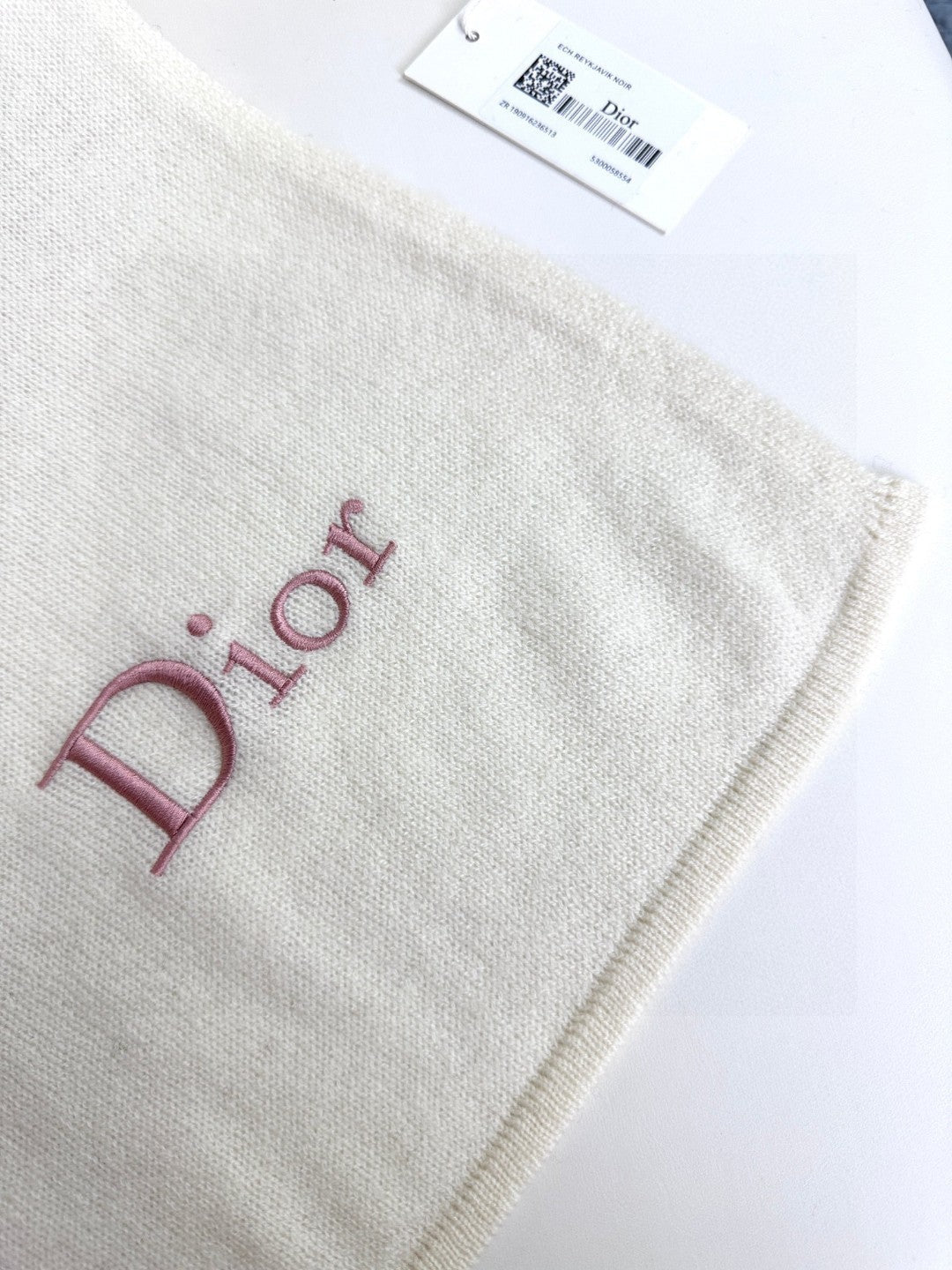 DIOR SCARF 190 CM IN BABY PINK MIX BEIGE CARO CASHMERE 388126