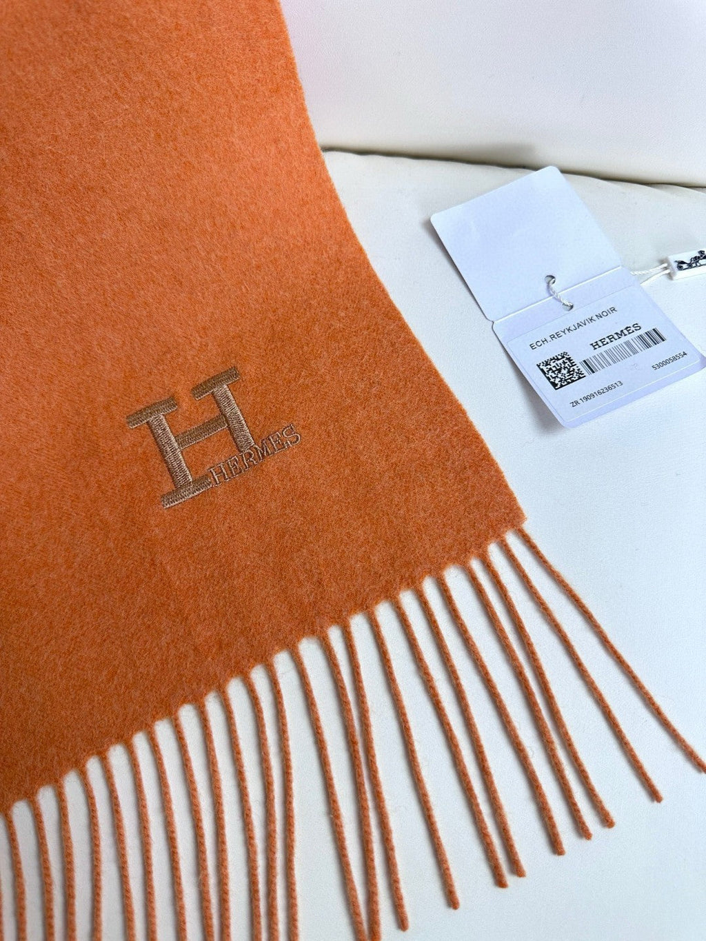 HERMES SCARF 190 CM IN TIGER ORANGE CASERE