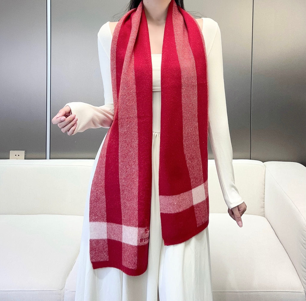 BURBERRY SCARF 190 CM IN CHERRY RED CASHMERE  398397