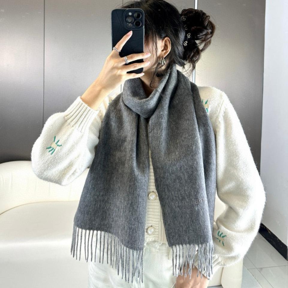 BURBERRY SCARF 180 CM IN GRAPHITE GRAY CASHMERE 398415