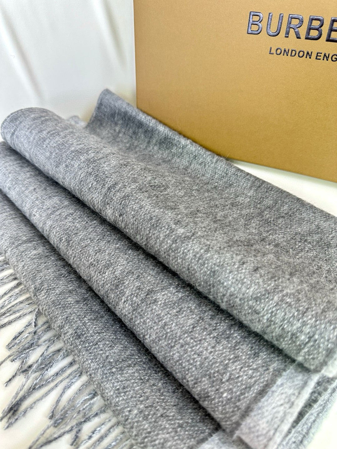BURBERRY SCARF 180 CM IN GRAPHITE GRAY CASHMERE 398415