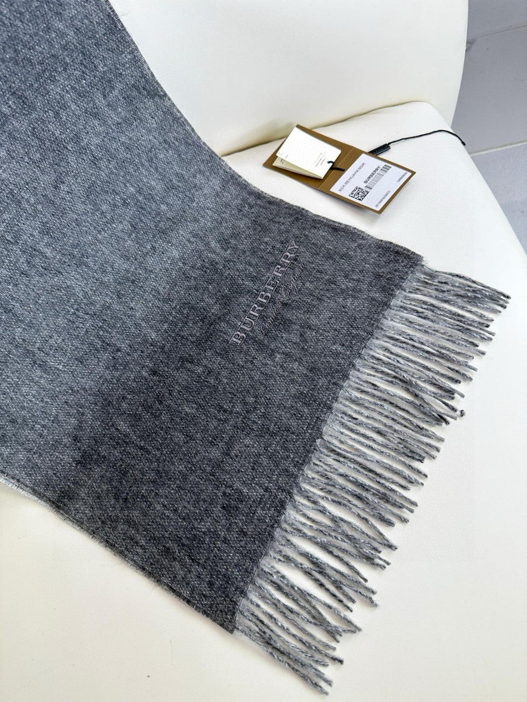 BURBERRY SCARF 180 CM IN GRAPHITE GRAY CASHMERE 398415