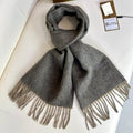 BURBERRY SCARF 180 CM IN MOUSE GRAY AND CAMEL BEIGE CASHMERE 398416