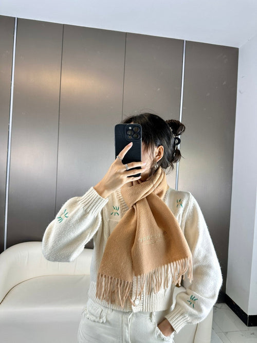 BURBERRY SCARF 180 CM IN TUSCAN BEIGE CASHMERE 398418