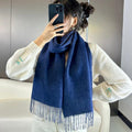 BURBERRY SCARF 180 CM IN NAVY BLUE CASHMERE 398419