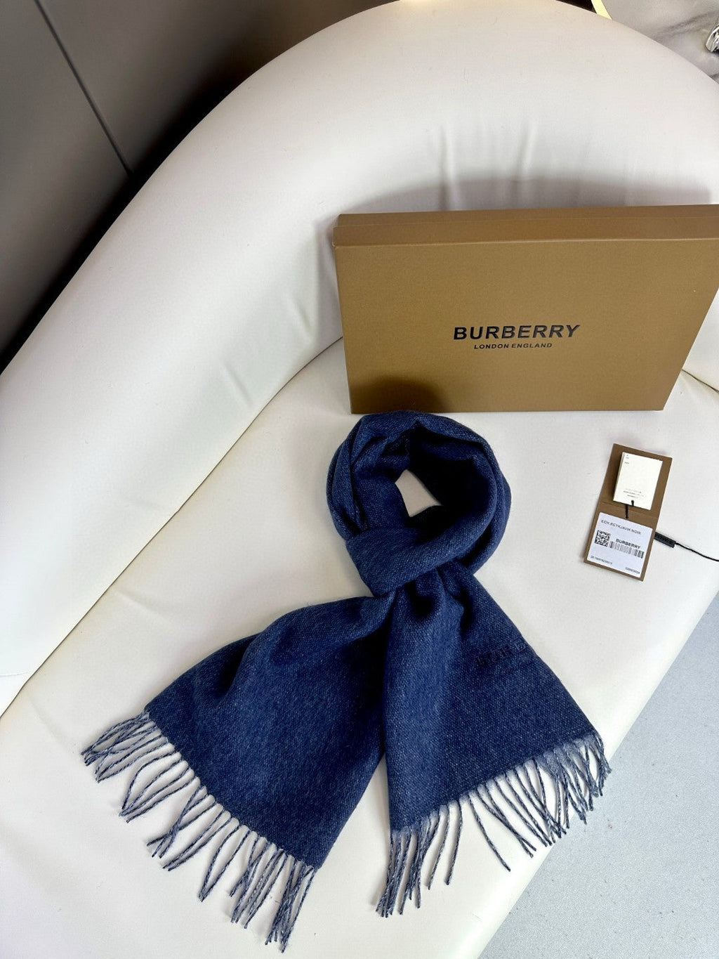 BURBERRY SCARF 180 CM IN NAVY BLUE CASHMERE 398419