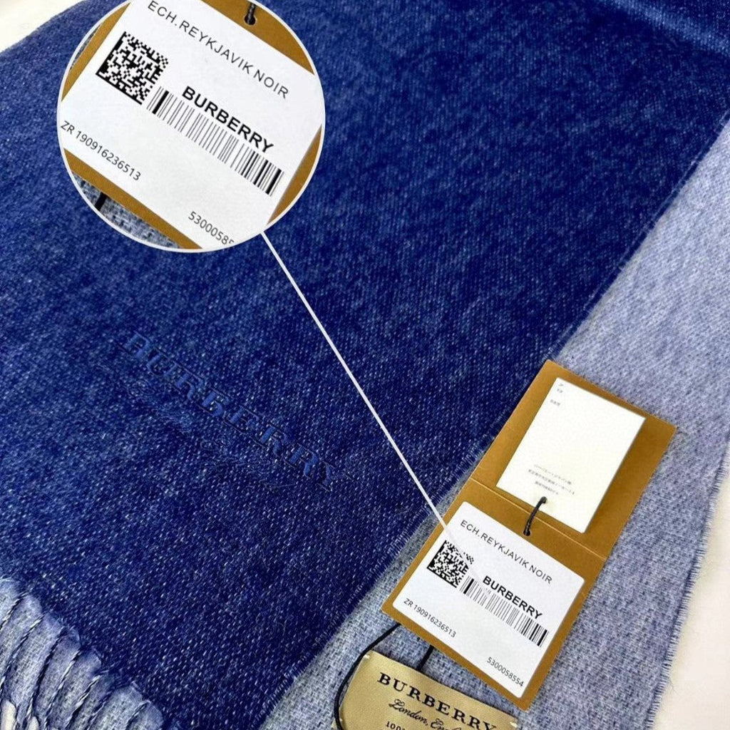 BURBERRY SCARF 180 CM IN NAVY BLUE CASHMERE 398419