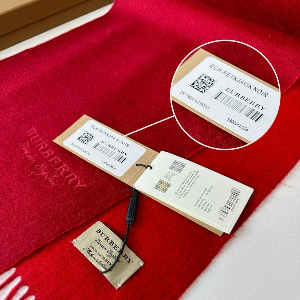 BURBERRY SCARF 180 CM IN CHERRY RED CASHMERE 398420