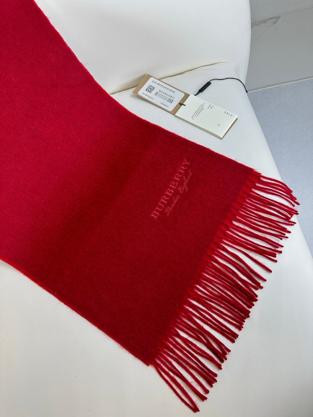 BURBERRY SCARF 180 CM IN CHERRY RED CASHMERE 398420