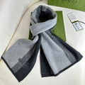 GUCCI SCARF 180 CM IN BLACK MIX LIGHT GRAY CASHMERE 398447