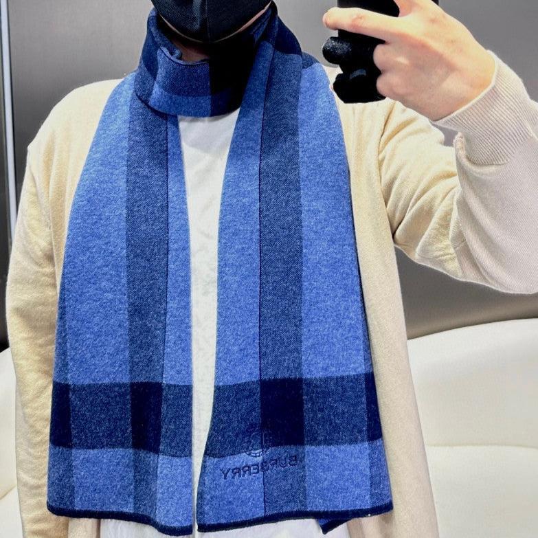 BURBERRY SCARF 180 CM IN TRUE BLUE CASHMERE 403869