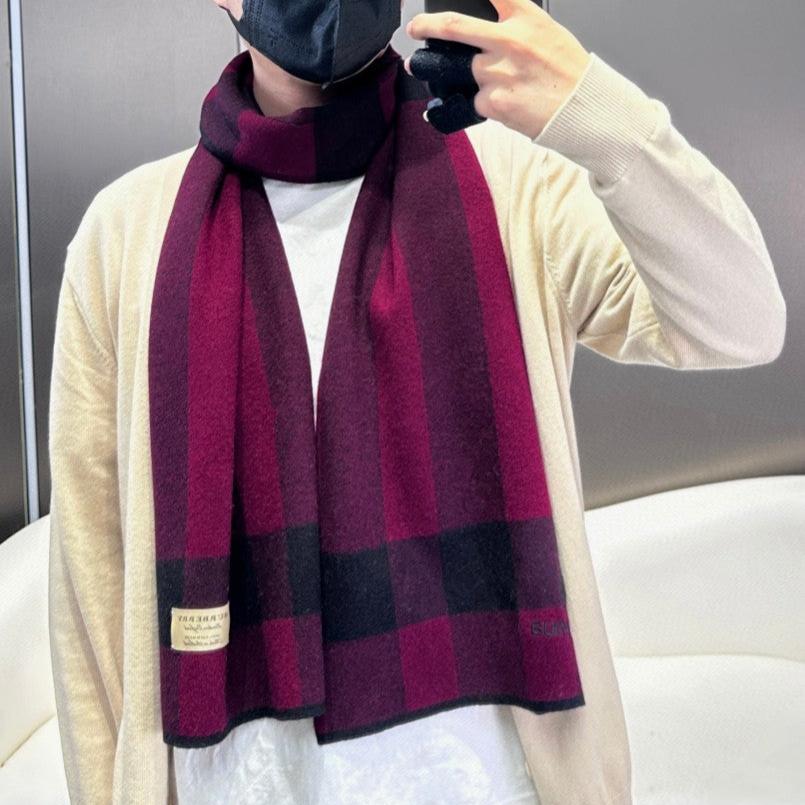BURBERRY SCARF 180 CM IN MULBERRY PURPLE CASHMERE 403871