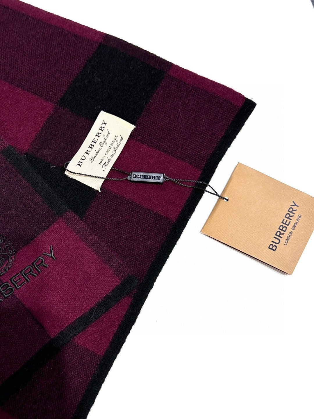 BURBERRY SCARF 180 CM IN MULBERRY PURPLE CASHMERE 403871